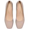 CLARKS WOMENS LOW HEEL COURT SHOE - SAND PATENT